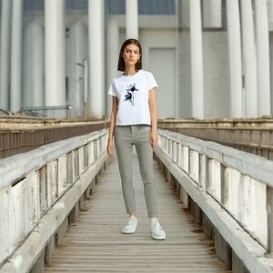 Democracy Ab Technology Light Gray Skinny Mid Rise Jeans Womens Sz 8 33W VG